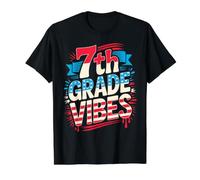 Patriotic 7TH Grade Vibes I Teach Bruh We Back Teacher Crew Value Graphic T-Shirt, Men, Black, M