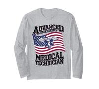 Patriotic AEMT for Medical Technician First Aider Long Sleeve T-Shirt