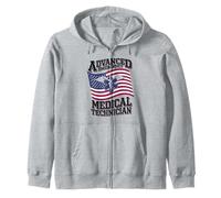 Patriotic AEMT For Medical Technician First Aider Zip Hoodie