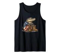Patriotic Alligator in Battlefield Costume for Man and Woman Tank Top