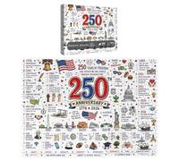 Patriotic America Jigsaw Puzzle - Paper 1000 Piece Educational Game, 1776-2026 Commemorative Puzzle, Heritage Celebration Design | Engaging Desktop Activity for Home School Classroom 4th Of July