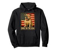 Patriotic American Bulldog Built in the US Flag 4Th Of July Pullover Hoodie