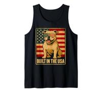 Patriotic American Bulldog Built in the US Flag 4Th Of July Tank Top