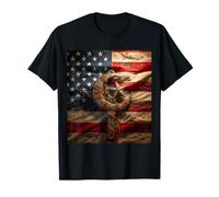 Patriotic American Flag Crescent Star Cross T-Shirt