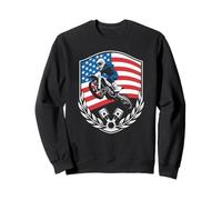 Patriotic American flag motocross rider on the dirt track Sweatshirt