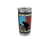 Patriotic American Flag Remember The Fallen Memorial Day US Stainless Steel Insulated Tumbler
