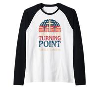 Patriotic American Turning Point US Flag Freedom 4th of July Raglan Baseball Tee