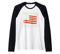 Patriotic American Turning Point US Flag Freedom 4th of July Raglan Baseball Tee
