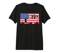Patriotic American USA Flag Duck Hunting Hunter Premium T-Shirt