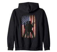 Patriotic Americans Veterans Day Female Soldiers Zip Hoodie