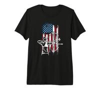 Patriotic Archery American Flag Compound Bow Hunter Premium T-Shirt