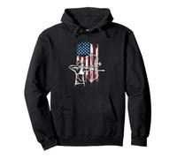 Patriotic Archery American Flag Compound Bow Hunter Pullover Hoodie