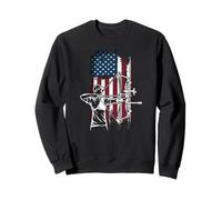 Patriotic Archery American Flag Compound Bow Hunter Sweatshirt