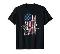 Patriotic Archery American Flag Compound Bow Hunter T-Shirt