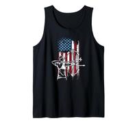Patriotic Archery American Flag Compound Bow Hunter Tank Top