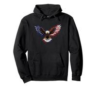 Patriotic Bald Eagle American Flag Wings Pullover Hoodie