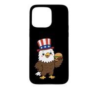 Patriotic Bald Eagle Burger USA July 4th America Souvenir Case for iPhone 15 Pro Max