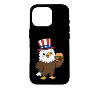 Patriotic Bald Eagle Burger USA July 4th America Souvenir Case for iPhone 16 Pro
