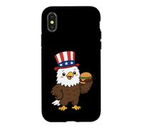 Patriotic Bald Eagle Burger USA July 4th America Souvenir Case for iPhone X/XS