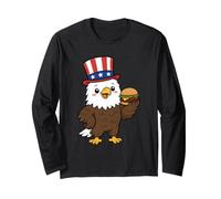 Patriotic Bald Eagle Burger USA July 4th America Souvenir Long Sleeve T-Shirt