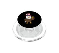 Patriotic Bald Eagle Burger USA July 4th America Souvenir PopSockets PopGrip for MagSafe