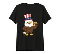 Patriotic Bald Eagle Burger USA July 4th America Souvenir Premium T-Shirt