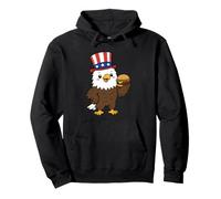 Patriotic Bald Eagle Burger USA July 4th America Souvenir Pullover Hoodie