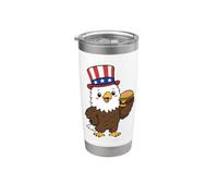 Patriotic Bald Eagle Burger USA July 4th America Souvenir Stainless Steel Insulated Tumbler