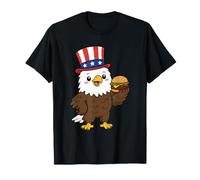 Patriotic Bald Eagle Burger USA July 4th America Souvenir T-Shirt