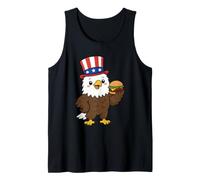 Patriotic Bald Eagle Burger USA July 4th America Souvenir Tank Top
