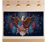 Patriotic Bald Eagle Wall Backdrop, Vintage Majestic Party Decorations Backdrops, Independence Day Indoor/Outdoor Picture Background for Photography Memorial Supplies 71x43 Inch