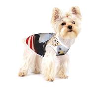 Patriotic Bald Eagle With American Flag Dog Shirts Pet Apparel, Puppy T-Shirt Cotton Sleeveless Vest, Soft And Breathable For Small Pet