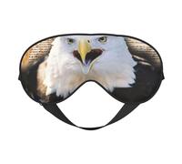 Patriotic Bald Eagle with American Flag Print Versatile Eye Mask Full Coverage Sleep Aid Lightweight Breathable Travel Camping