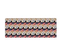 Patriotic Bald Eagle with American Flag Washable Keyboard Mat Oversized Desk Pad for Easy Cleaning and Enhanced Workspace