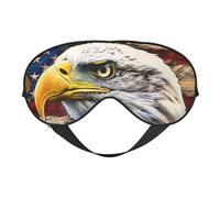 Patriotic Bald Eagle with US Flag Printing Sleep Mask for Women Men Double-Sided Print Soft Silk Eye Masks Eye Sleep Shade Cover
