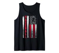 Patriotic Baseball Player USA American Flag 4th of July Tank Top