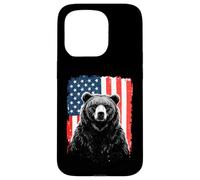 Patriotic Bear American Freedom Forest Paw Case for iPhone 15 Pro