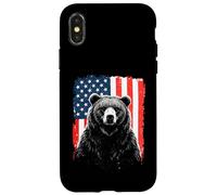 Patriotic Bear American Freedom Forest Paw Case for iPhone X/XS