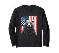 Patriotic Bear American Freedom Forest Paw Long Sleeve T-Shirt