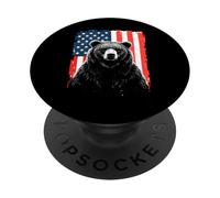 Patriotic Bear American Freedom Forest Paw PopSockets Adhesive PopGrip