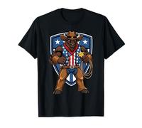 Patriotic Bison USA Sheriff Cowboy Bull T-Shirt