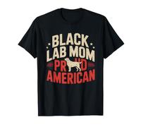 Patriotic Black Lab Mom Proud American Fourth July Labrador T-Shirt