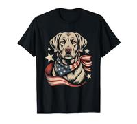 Patriotic Black Lab Mom USA Bandana American Flag Graphic T-Shirt