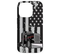 Patriotic black Truck American Flag black white Case for iPhone 14 Pro