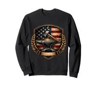 Patriotic Blacksmith Vintage American Flag Metalsmith USA Sweatshirt