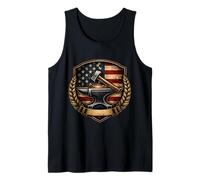 Patriotic Blacksmith Vintage American Flag Metalsmith USA Tank Top