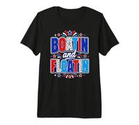Patriotic Boating Floating Summer Lake Vacation Design Premium T-Shirt