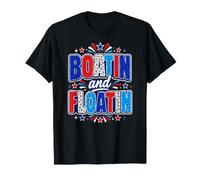 Patriotic Boating Floating Summer Lake Vacation Design T-Shirt