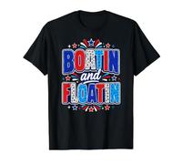 Patriotic Boating Floating Summer Lake Vacation Design Value Graphic T-Shirt, Men, Black, M