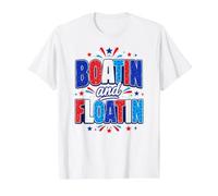 Patriotic Boating Floating Summer Lake Vacation Design Value Graphic T-Shirt, Men, White, S
